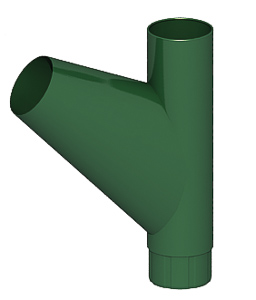 Тройник трубы D100 Зеленый Престиж МеталлПрофиль