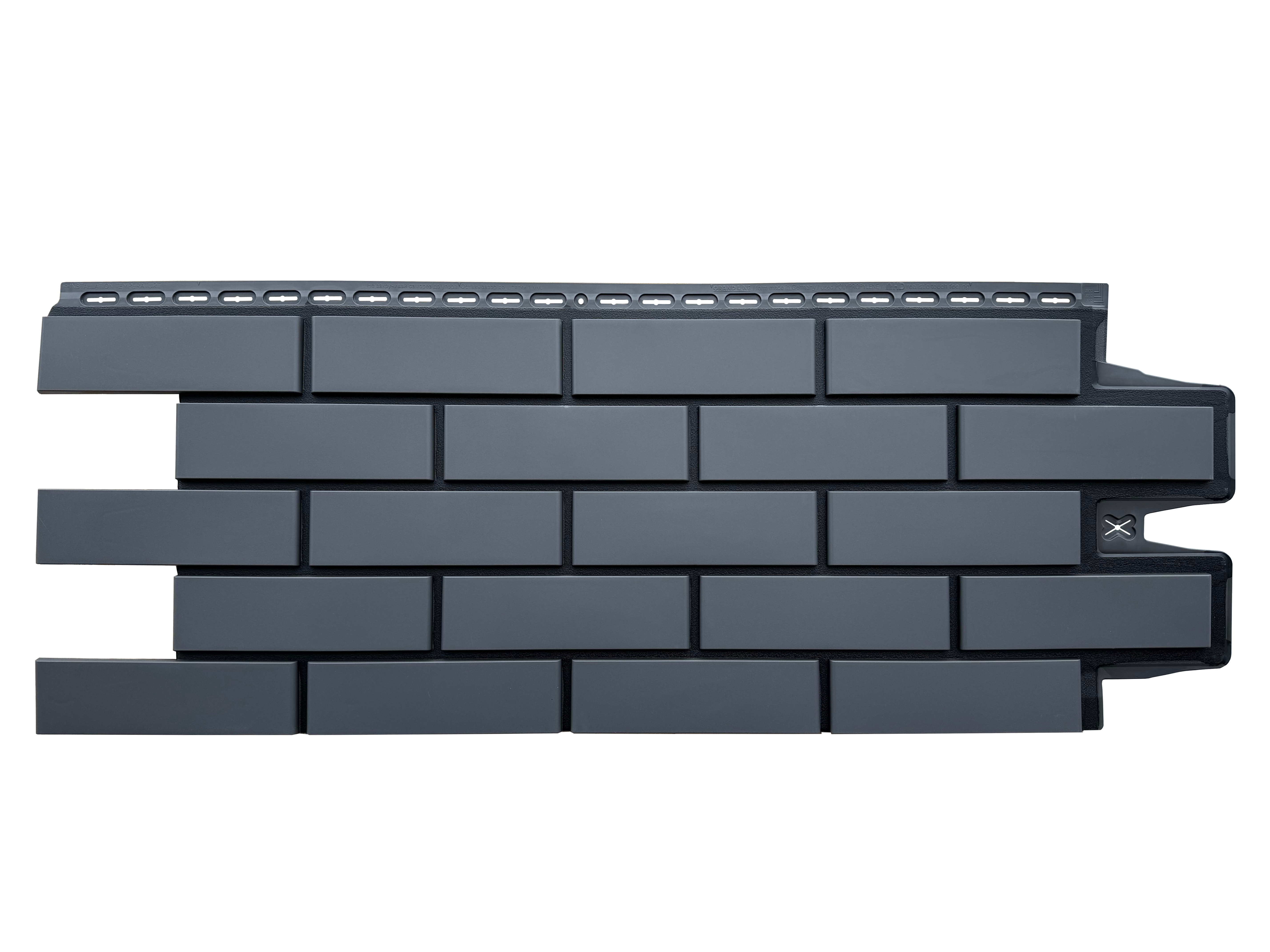 Фасадная панель Grand Line Design Состаренный Кирпич Графит со швом RAL 9005