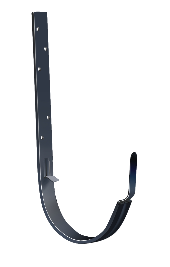 Крюк для желоба Гранд Лайн длинный 125*340 мм, цвет RAL 7024, мокрый асфальт