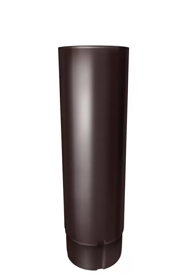 Труба водосточная металлическая Гранд Лайн, соединительная 1 м, 90 мм, цвет RAL 8017