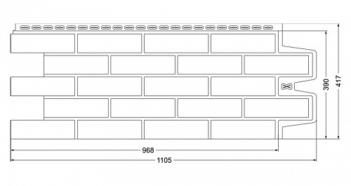 Фасадная панель Grand Line Премиум Клинкерный Кирпич 0,995х0,39 Пломбирный