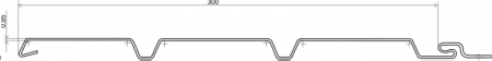 Софит тройной Ю-пласт с частичной перфорацией Графитовый  3,0м