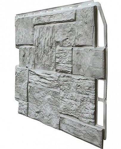 Фасадная панель FineBer Дачный Туф 3D Светло-серый
