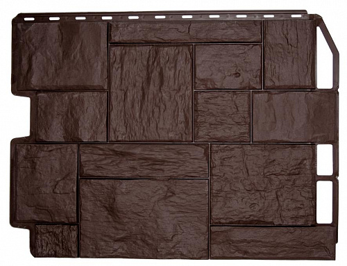Фасадная панель FineBer Дачный Туф 3D Темно-коричневый