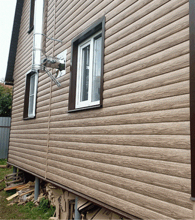 Сайдинг виниловый Docke LUX Blockhouse Зрелый каштан-3,6 м